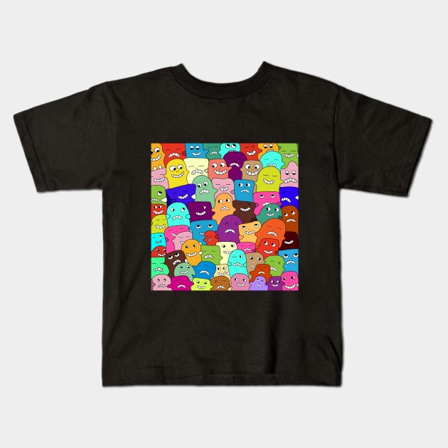 doodle art Kids T-Shirt by Bequeen